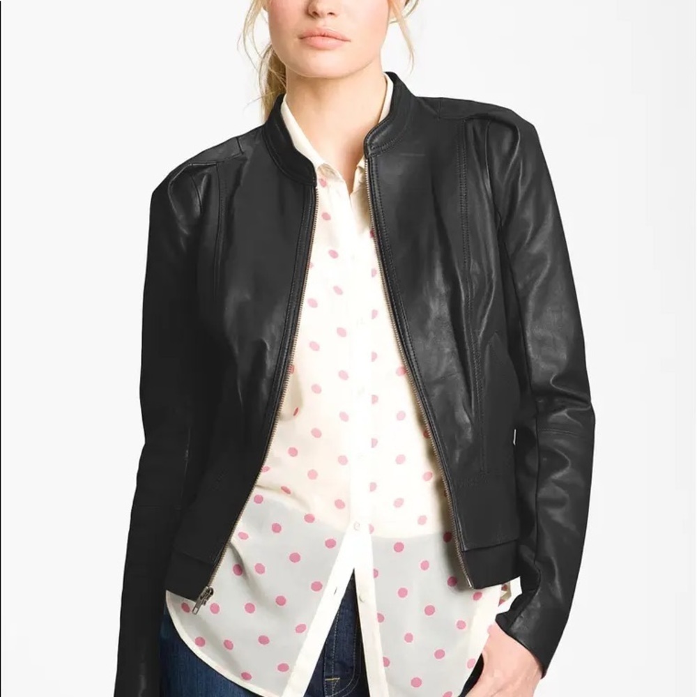 HINGE Brown Leather Jacket XS